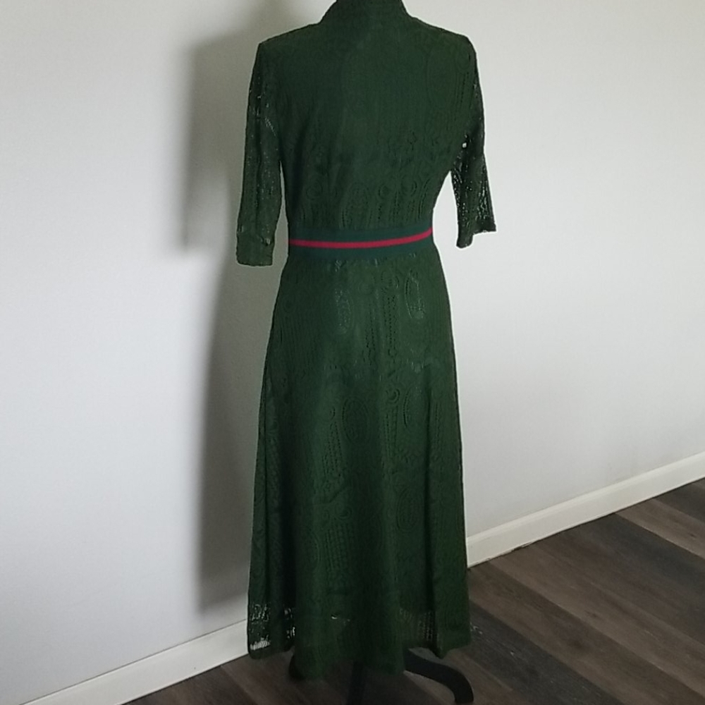 Green ALine Dress - Picture 2 of 5